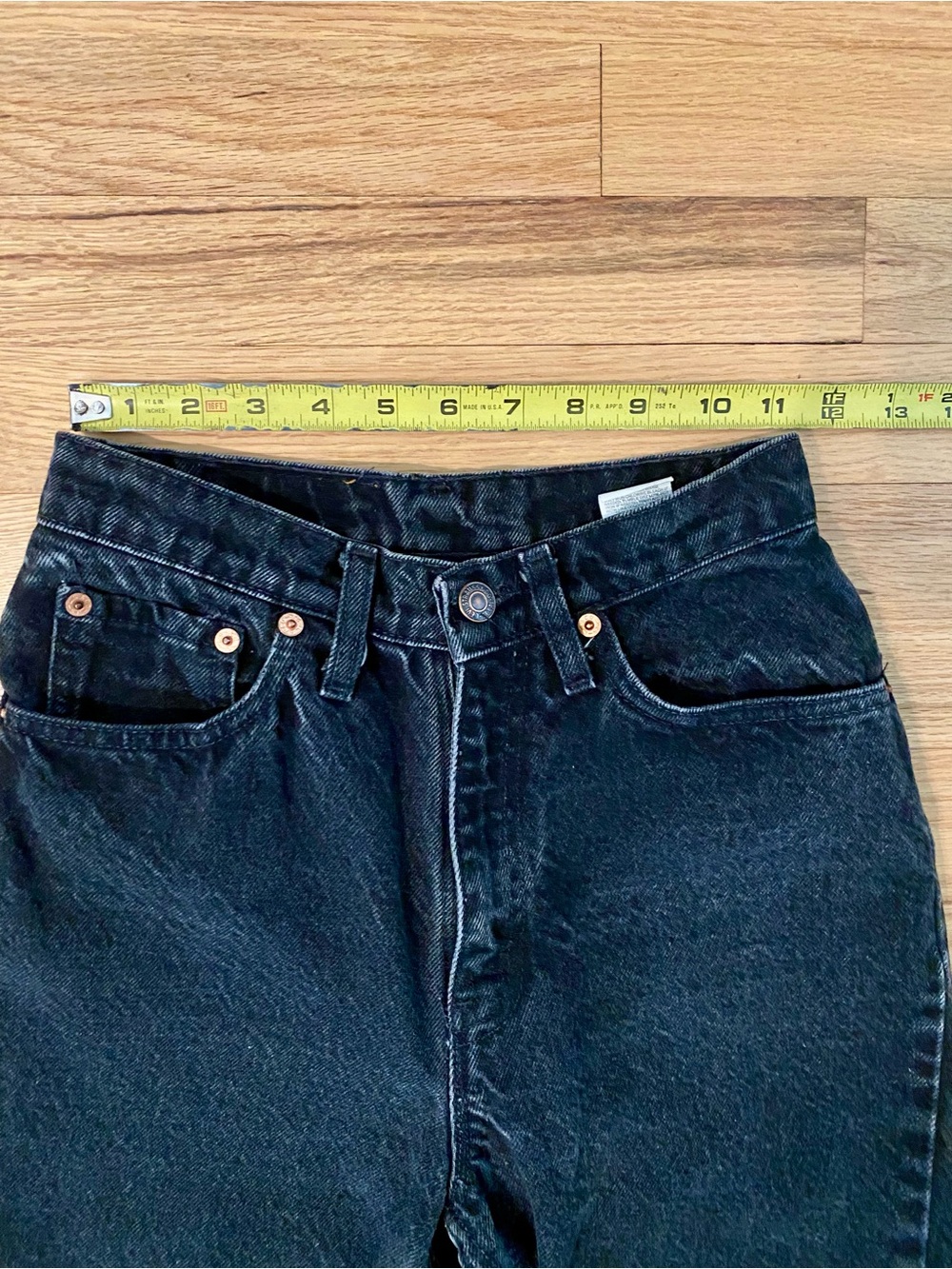 Vintage 90s Levis 512 Black Washed Denim Jeans USA Made 23”x27” - Picture 10 of 15
